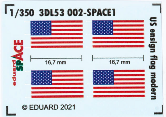 Eduard 3DL53002 1:350 US Ensign Flag Modern SPACE 3D Decal