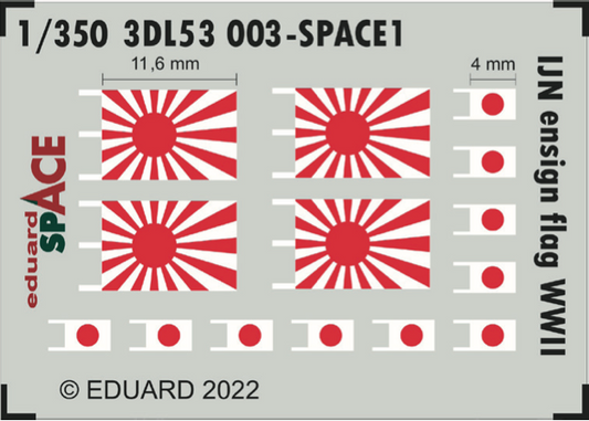 Eduard 3DL53003 1:350 IJN Ensign Flags WWII SPACE 3D Decal