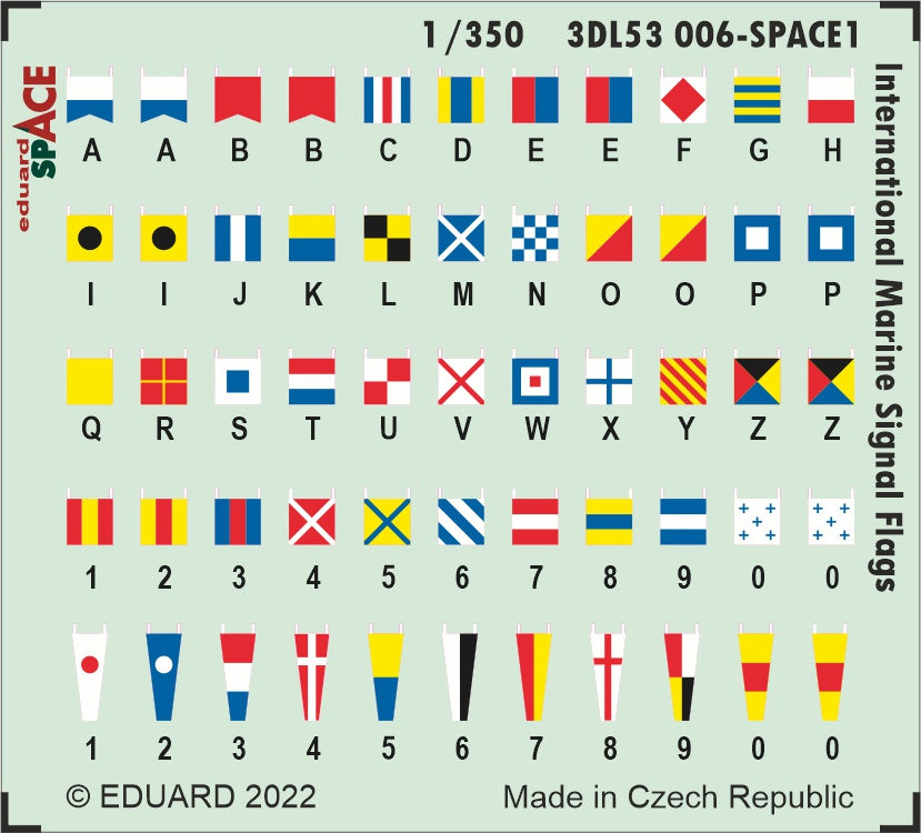 Eduard 3DL53006 1:350 International Marine Signal Flags SPACE 3D-Printed Decal