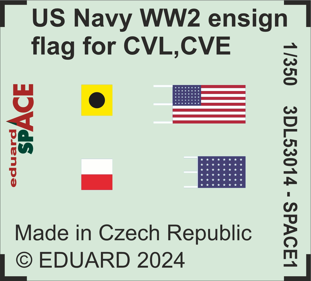 Eduard 3DL53014 1:350 US Navy WW2 ensign flag for CVL, CVE, CL & DD SPACE