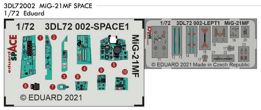 Eduard 3DL72002 1:72 Mikoyan MiG-21MF SPACE 3D-Printed Instrument Decals