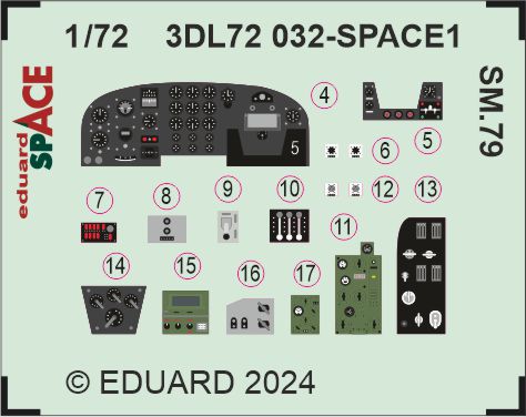 Eduard 3DL72032 1:72 Savoia-Marchetti SM.79 SPACE