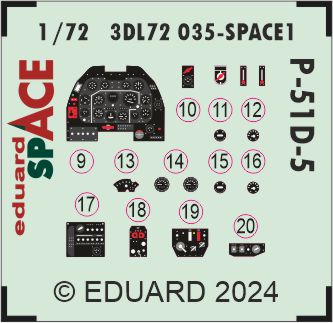 Eduard 3DL72035 1:72 North-American P-51D-5 Mustang SPACE