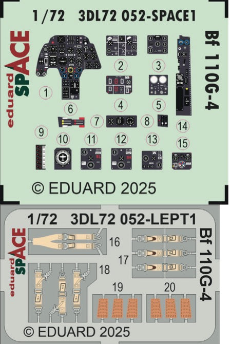 Eduard 3DL72052 1:72 Messerschmitt Bf-110G-4 SPACE