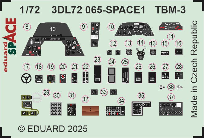 Eduard ED3DL72065 1:72 Grumman TBM-3 Avenger SPACE