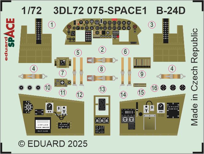 Eduard 3DL72075 1:72 Consolidate B-24D Liberator SPACE