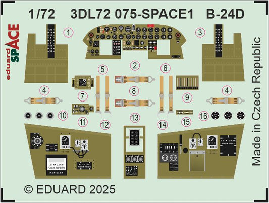 Eduard 3DL72075 1:72 Consolidate B-24D Liberator SPACE