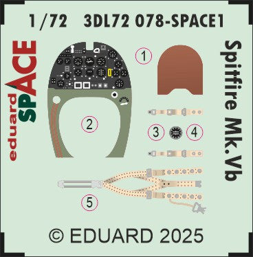 Eduard 3DL72078 1:72 Supermarine Spitfire Mk.Vb SPACE set