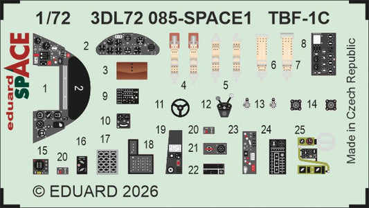 Eduard 3DL72085 1:72 Grumman TBF-1C Avenger SPACE