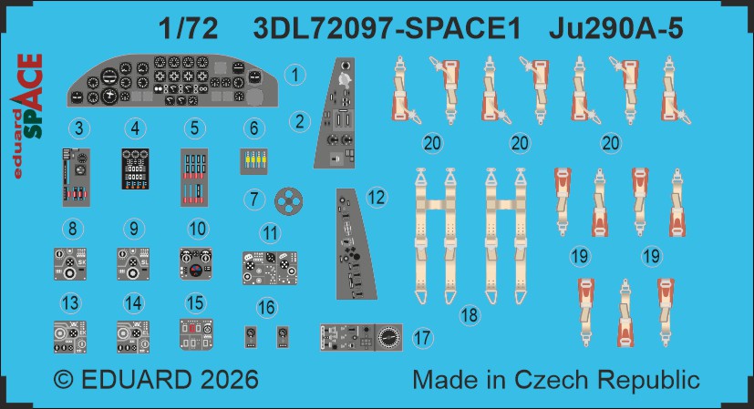 Eduard 3DL72097 1:72 Junkers Ju-290A-5 SPACE