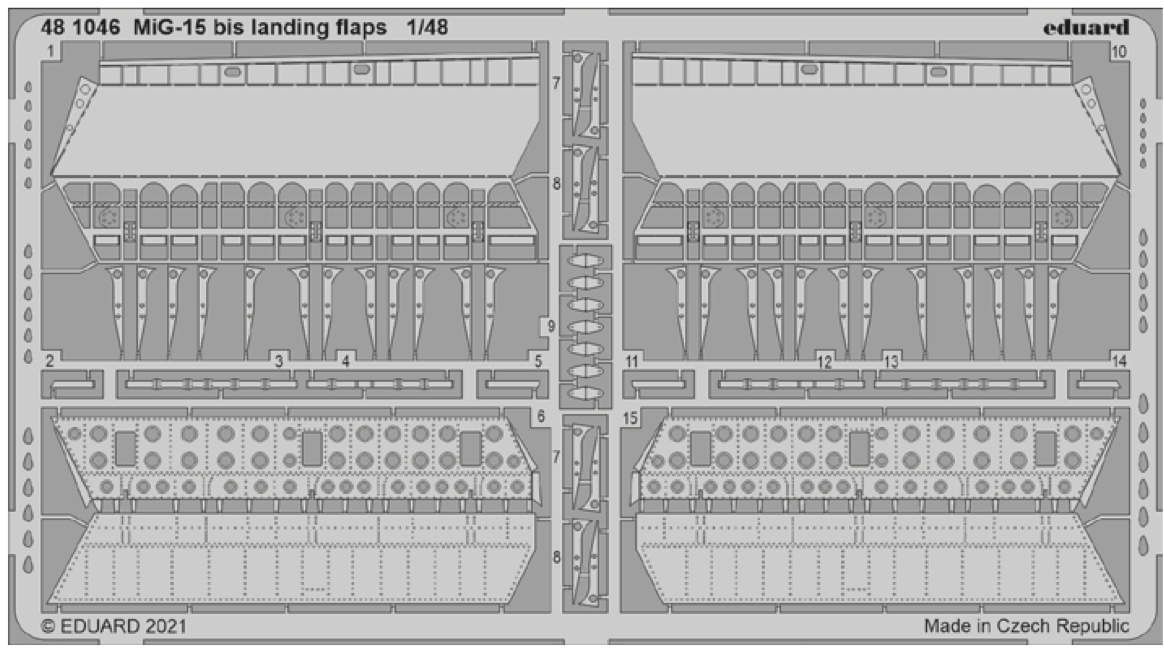 Eduard 481046 1:48 Mikoyan MiG-15bis landing flaps