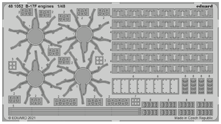 Eduard 481052 1:48 B-17F Flying Fortress engines