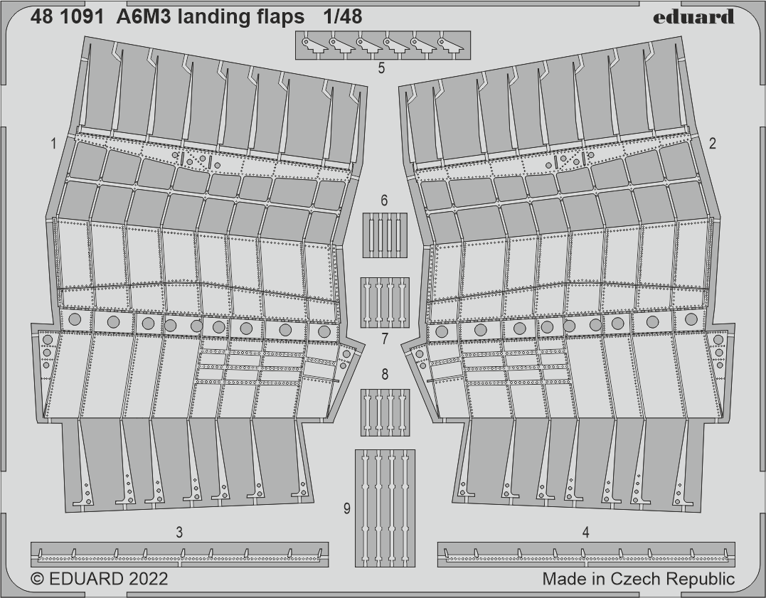 Eduard 481091 1:48 Mitsubishi A6M3 Zero Landing Flaps