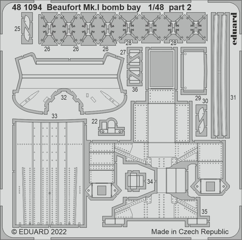 Eduard 481094 1:48 Bristol Beaufort Mk.I Bomb Bay