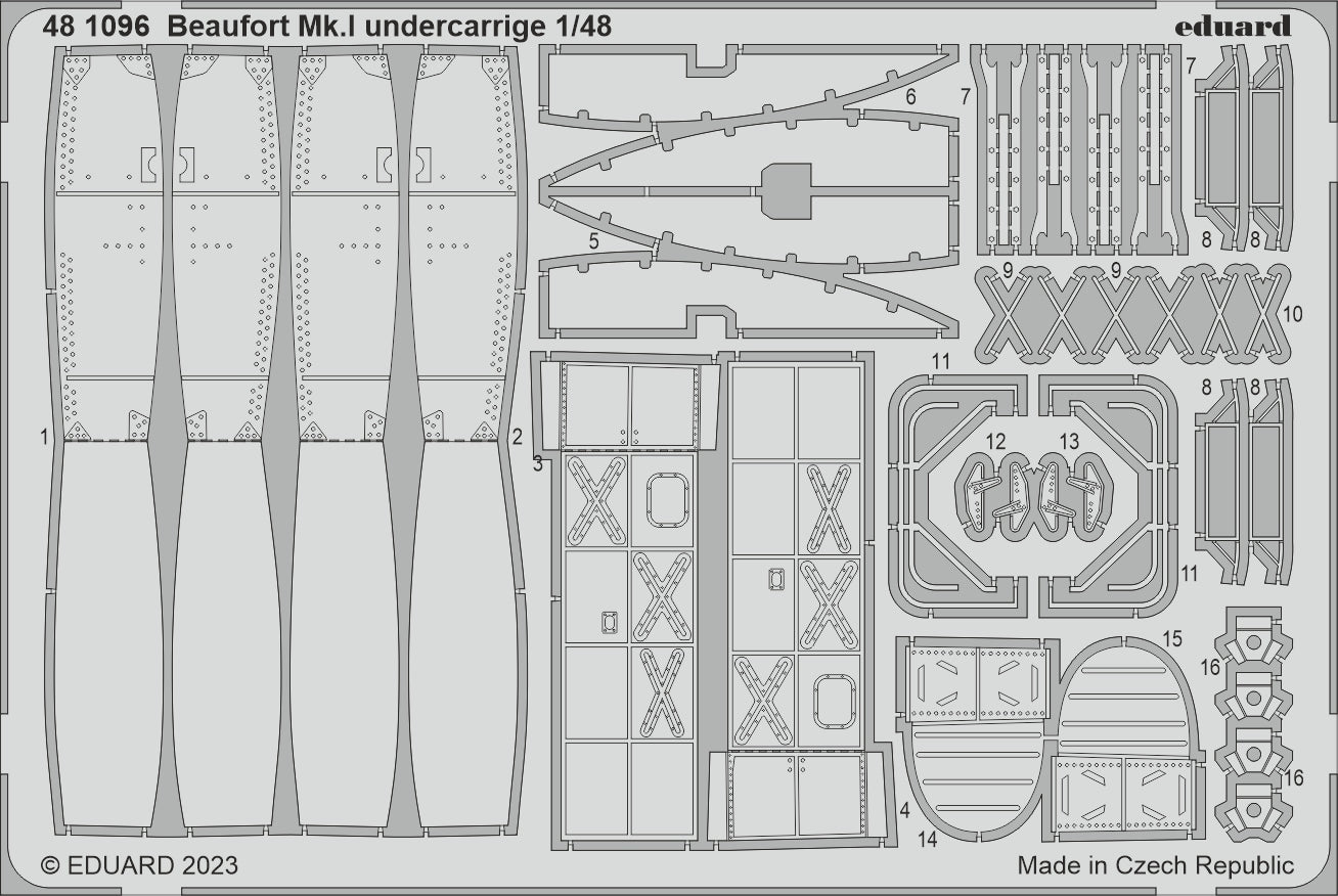 Eduard 481096 1:48 Bristol Beaufort Mk.I Undercarriage