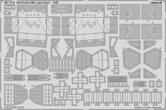 Eduard 481114 1:48 Hawker Hurricane Mk.I gun bays to be used with Hobby Boss