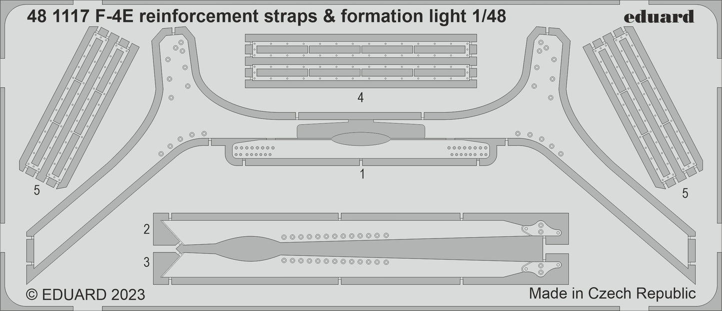 Eduard 481117 1:48 F-4E Phantom reinforcement straps & formation lights to be used with Meng