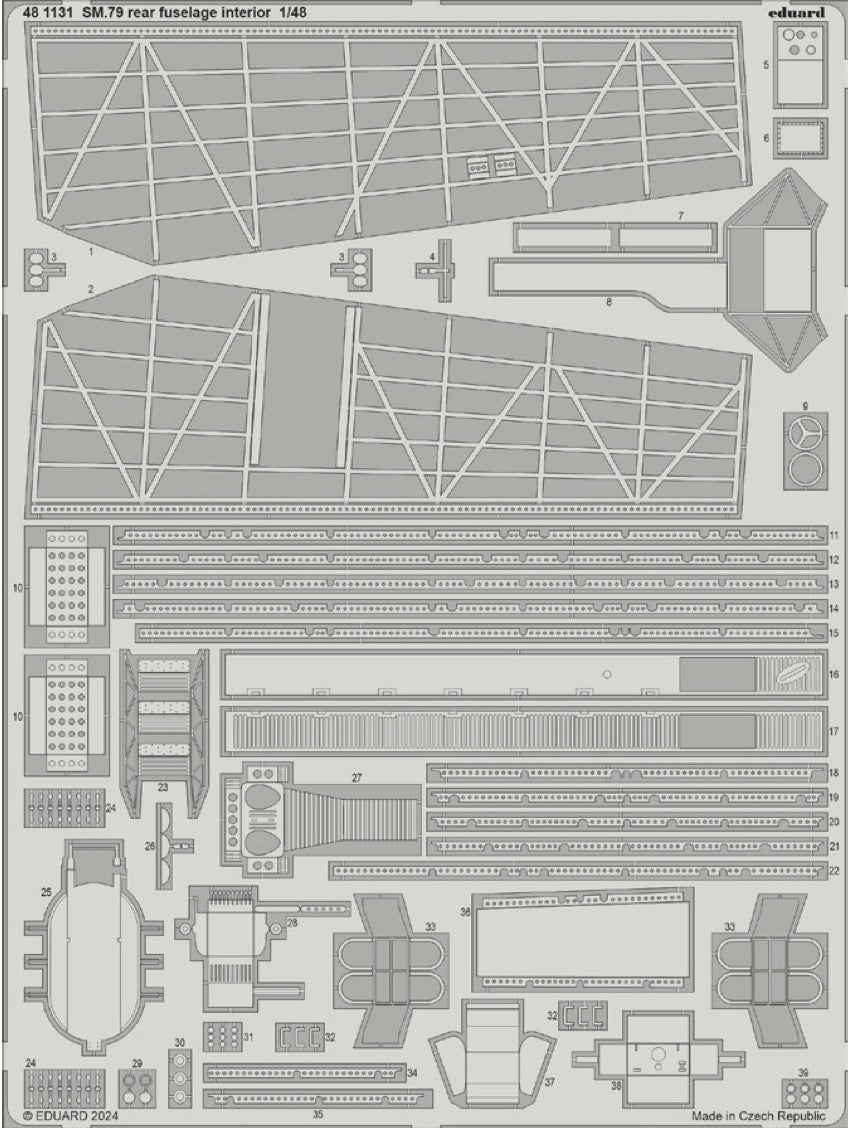 Eduard 481131 1:48 Savoia-Marchetti SM.79 rear fuselage interior