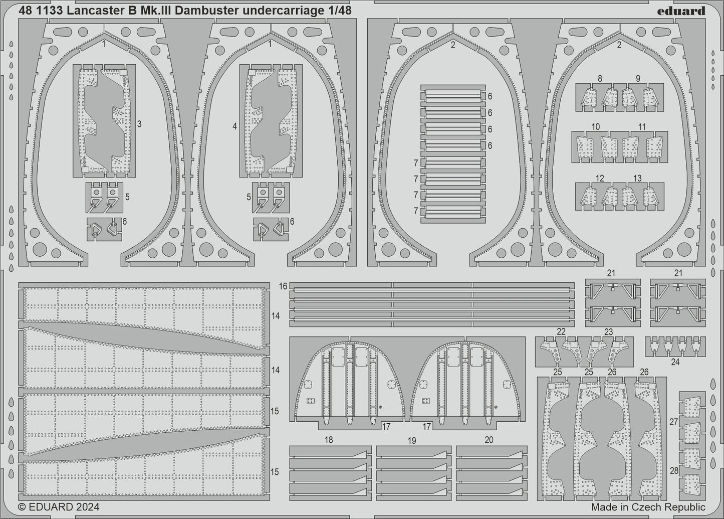Eduard 481133 1:48 Avro Lancaster B Mk.III Dambuster undercarriage