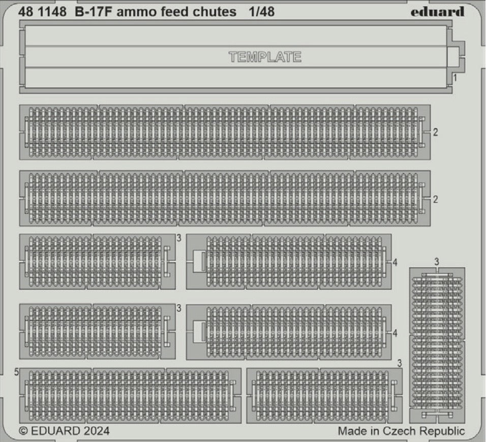 Eduard 481148 1:48 Boeing B-17F Flying Fortress Ammo Feed Chutes