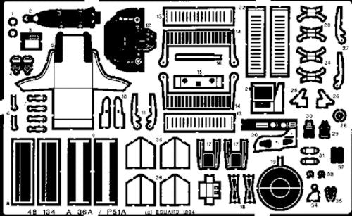 Eduard 48134 1:48 North-American A-36/North-American P-51A Mustang Detail Set