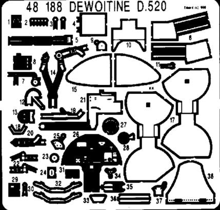 Eduard 48188 1:48 Dewoitine D.520 Detail Set