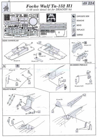 Eduard 48224 1:48 Focke-Wulf Ta-152H-1 Detail Set