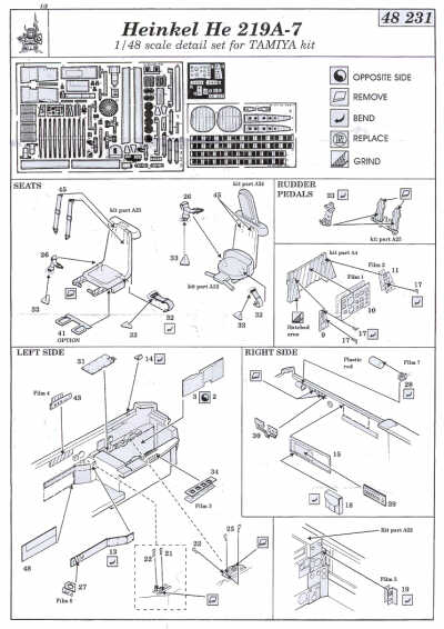 Eduard 48231 1:48 Heinkel He-219A-7 'Uhu' Detail Set
