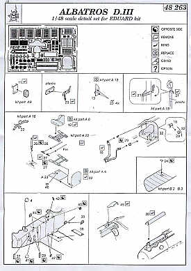 Eduard 48263 1:48 Albatros D.III Detail Set