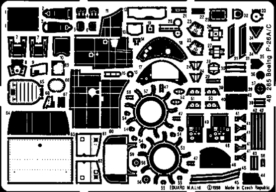Eduard 48265 1:48 Boeing P-26A/P-26C Peashooter Detail Set