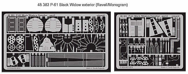 Eduard 48383 1:48 P-61A/P-61B 'Black Widow' exterior to be used with Revell