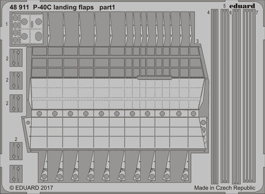 Eduard 48911 1:48 Curtiss P-40C (Hawk 81-A2) Flying Tigers landing flaps