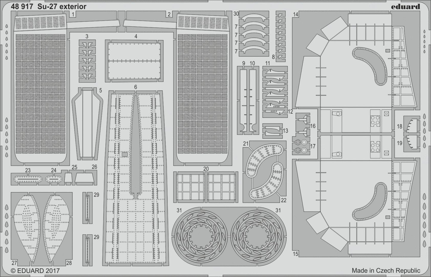 Eduard 48917 1:48 Sukhoi Su-27 Flanker B exterior