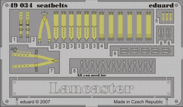 Eduard 49034 1:48 Avro Lancaster B.I/III seatbelts for Tamiya