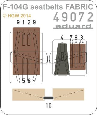 Eduard 49072 1:48 F-104G Seatbelts FABRIC