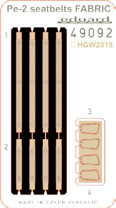 Eduard 49092 1:48 Petlyakov Pe-2 Seatbelts FABRIC