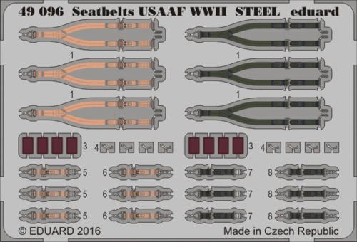 Eduard 49096 1:48 Seatbelts USAAF WWII STEEL