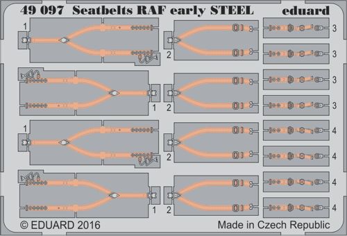 Eduard 49097 1:48 Seatbelts RAF Early STEEL