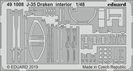 Eduard 491008 1:48 Saab J-35F Draken Interior