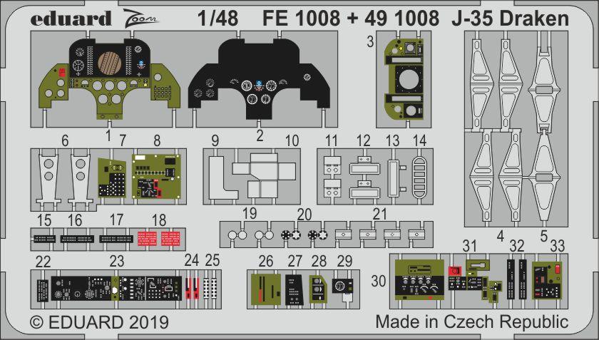 Eduard 491008 1:48 Saab J-35F Draken Interior