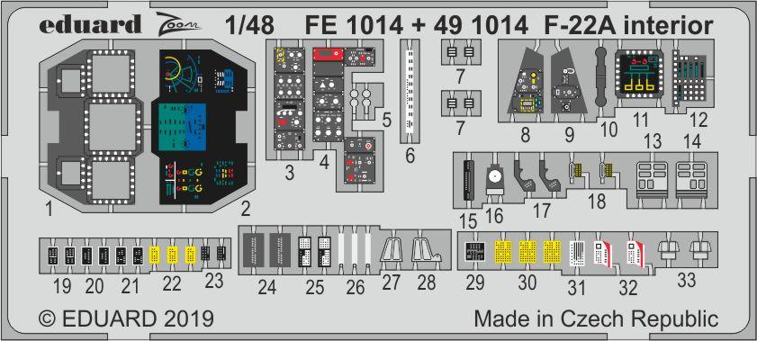 Eduard 491014 1:48 Lockheed-Martin F-22A Raptor Interior