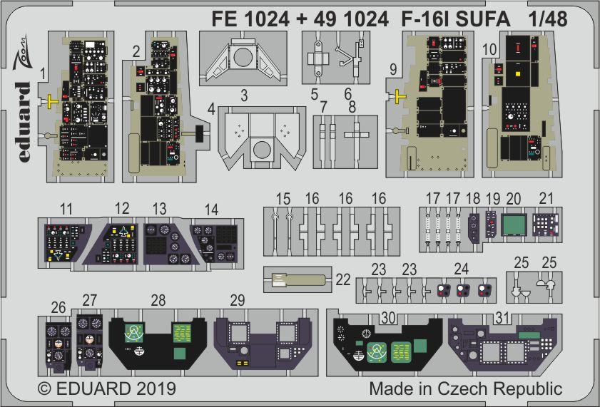 Eduard 491024 1:48 Lockheed-Martin F-16I SUFA Interior