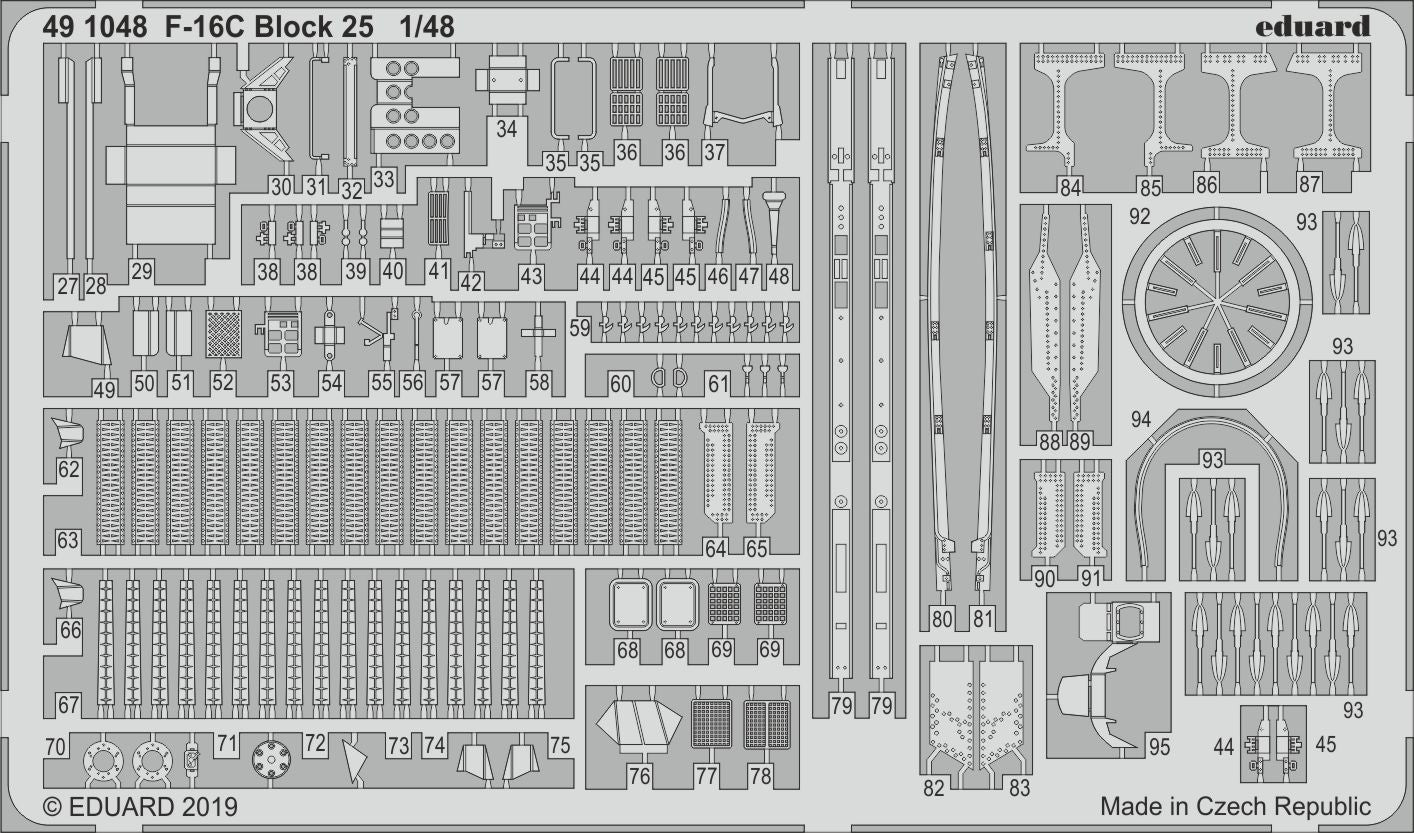 Eduard 491048 1:48 Lockheed-Martin F-16C Block 25 Detailing Set