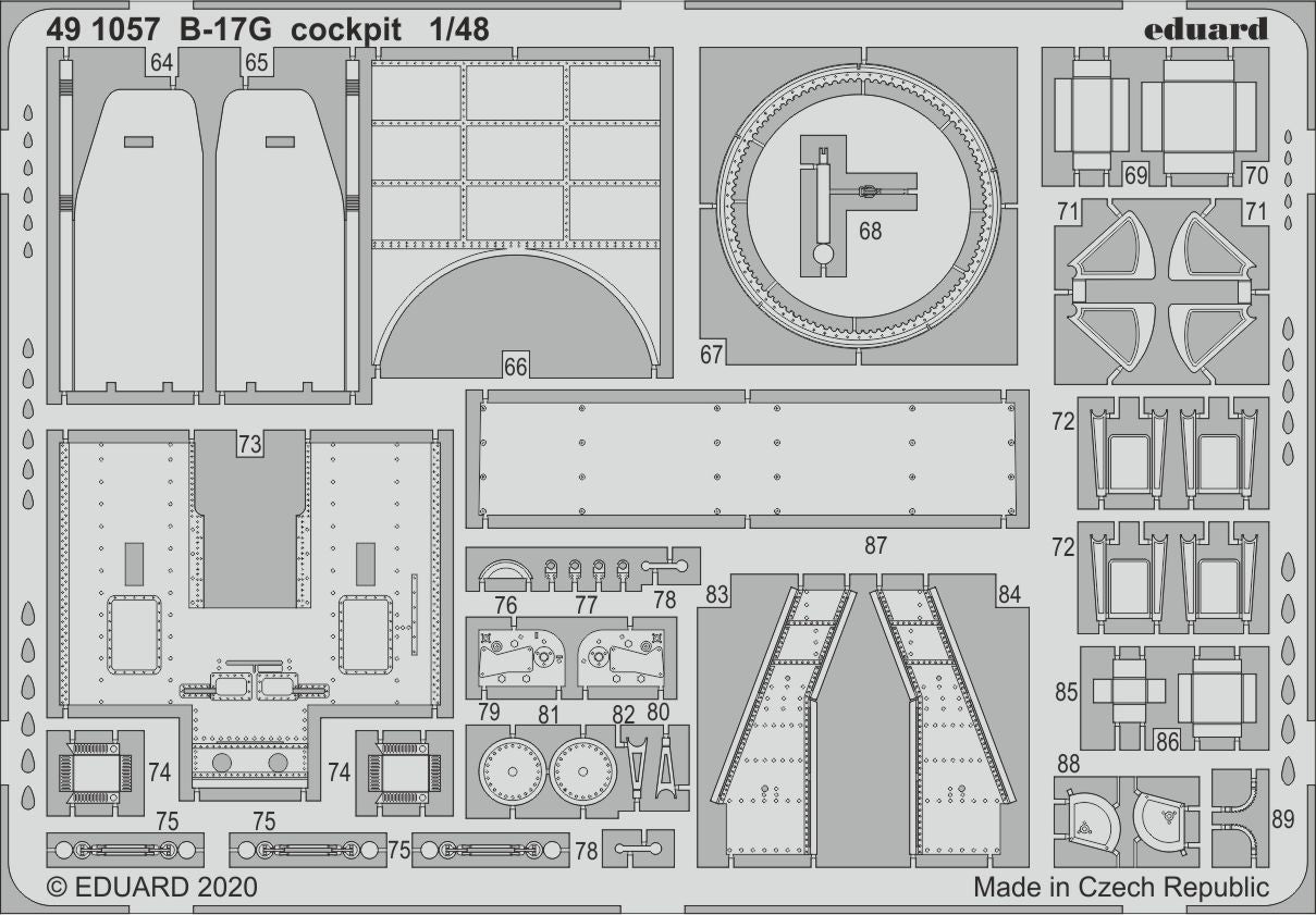 Eduard 491057 1:48 Boeing B-17G Flying Fortress cockpit