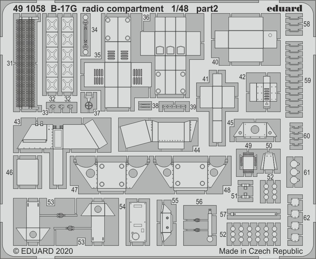 Eduard 491058 1:48 Boeing B-17G Flying Fortress radio compartment