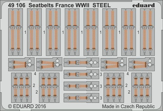 Eduard 49106 1:48 Seatbelts France WWII STEEL