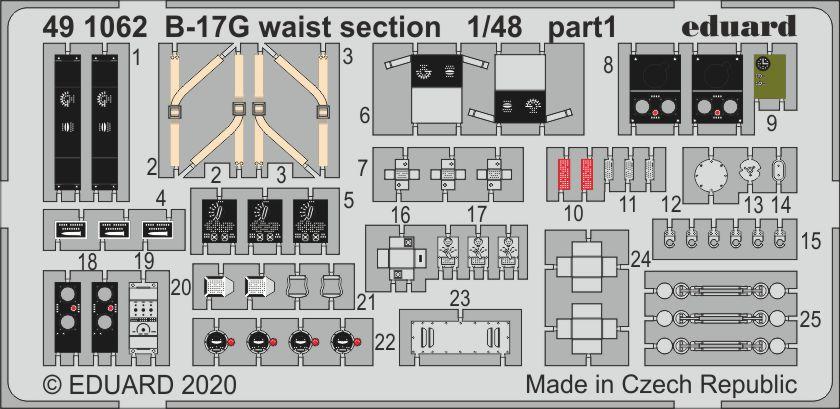 Eduard 491062 1:48 B-17G Flying Fortress waist section