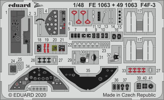 Eduard 491063 1:48 Grumman F4F-3 Hellcat Detailing Set