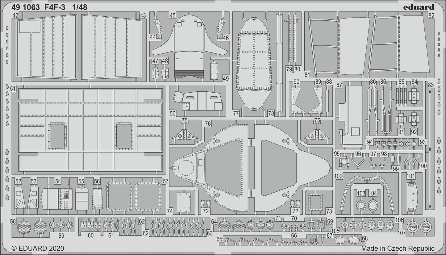 Eduard 491063 1:48 Grumman F4F-3 Hellcat Detailing Set