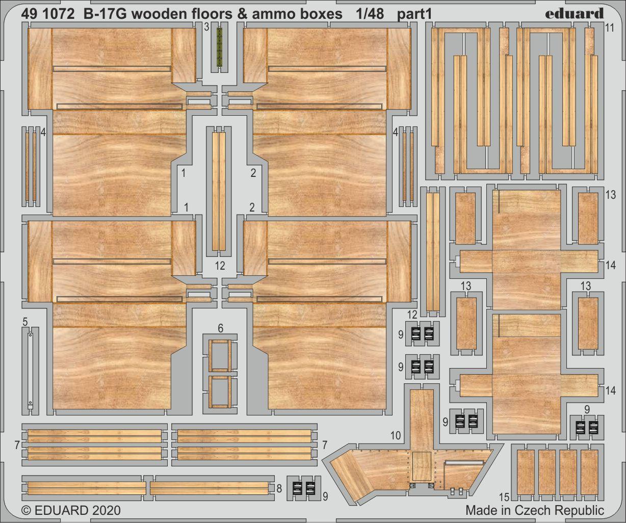 Eduard 491072 1:48 B-17G wooden floors & ammo boxes